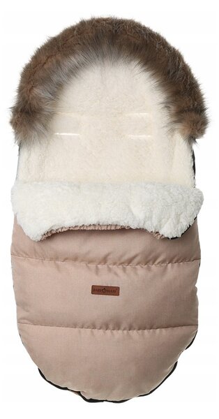 Dětský fusak do kočárku BABYMAM Premium - Cappuccino/beránek ecru