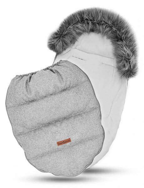 Dětský fusak do kočárku BABYMAM Premium - světle šedý melange