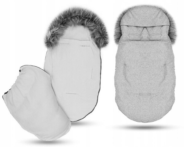 Dětský fusak do kočárku BABYMAM Premium - světle šedý melange