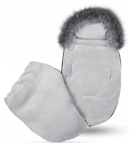 Dětský fusak do kočárku BABYMAM Premium - Levandulová zahrada/šedý