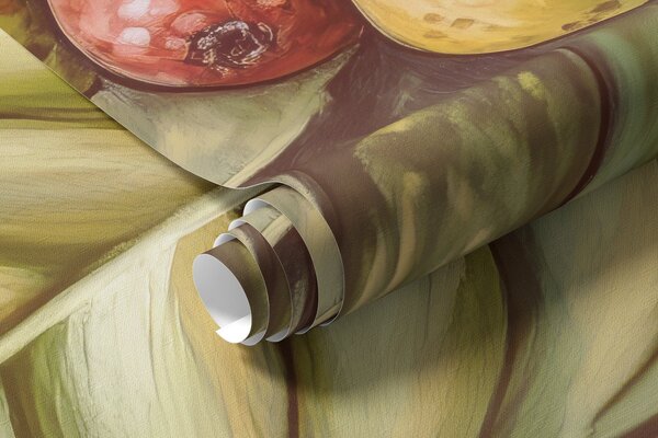 Fototapety Větve kávovníku s plody a tropickými prvky, Fototapety food, w02209 : uwalls.cz