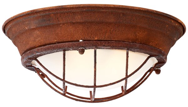 Brilliant 94492/60 TYPHOON - Stropní industriální svítidlo v rezavé barvě Ø 34cm, 2xE27 (Stropní nebo nástěnné rezaté svítidlo v retro stylu)