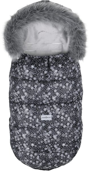 Dětský fusak do kočárku BABYMAM Maxi - Vločky/šedý