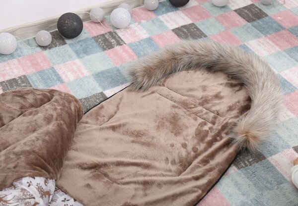 Dětský fusak do kočárku BABYMAM Maxi - Zimní les/cappuccino