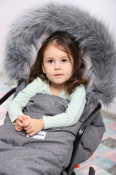 Dětský fusak do kočárku BABYMAM Maxi - tmavě šedý melange