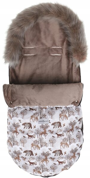 Dětský fusak do kočárku BABYMAM Maxi - Zimní les/cappuccino