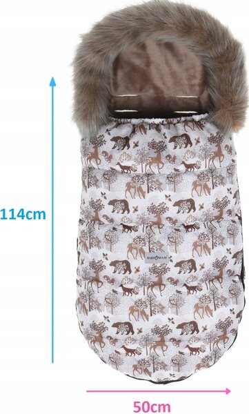 Dětský fusak do kočárku BABYMAM Maxi - Zimní les/cappuccino