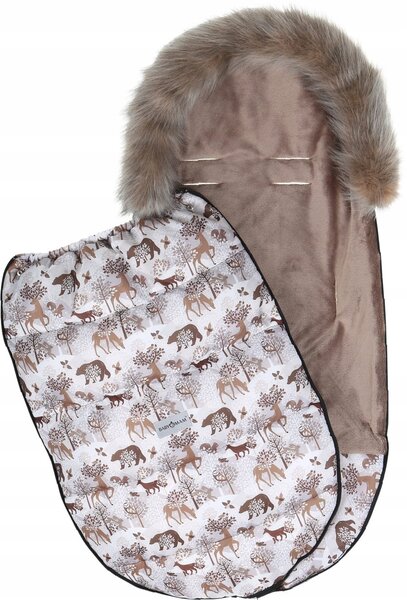 Dětský fusak do kočárku BABYMAM Maxi - Zimní les/cappuccino