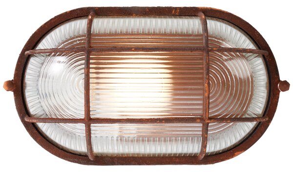 Brilliant 94458/60 BOBBI - Stropní industriální svítidlo v rezaté barvě 21 x 10,5cm, 1xE27, IP20 (Stropní nebo nástěnné rezavé svítidlo v retro stylu)
