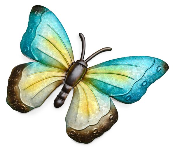 Nástěnná kovová dekorace motýl BUTTERFLY 30 cm - více barev Barva: Fialová