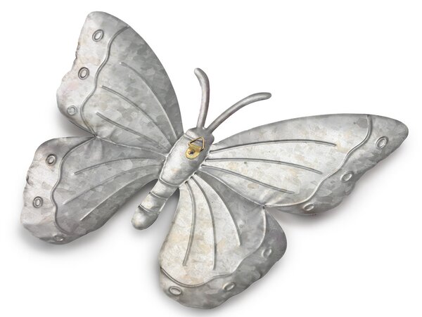 Nástěnná kovová dekorace motýl BUTTERFLY 30 cm - více barev Barva: Fialová