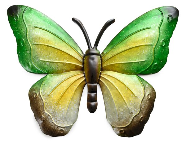 Nástěnná kovová dekorace motýl BUTTERFLY 30 cm - více barev Barva: Fialová