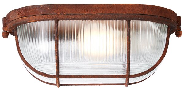 Brilliant 94458/60 BOBBI - Stropní industriální svítidlo v rezaté barvě 21 x 10,5cm, 1xE27, IP20 (Stropní nebo nástěnné rezavé svítidlo v retro stylu)