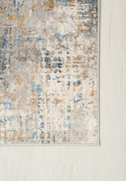 Makro Abra Moderní kusový koberec PORTLAND G512B bílý modrý Rozměr: 140x200 cm