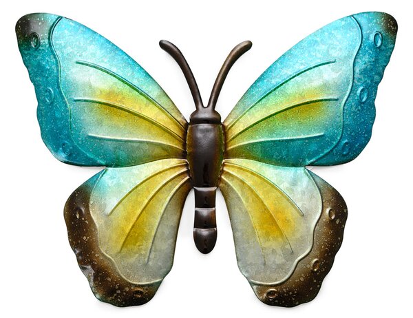 Nástěnná kovová dekorace motýl BUTTERFLY 30 cm - více barev Barva: Fialová
