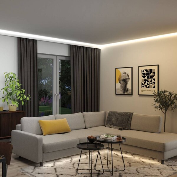 Paulmann LED pásek – prodloužení MaxLED 1000, 2,5 m, IP44, stmívatelný, Chrom / stříbro, Obývací pokoj / jídelna, Plast