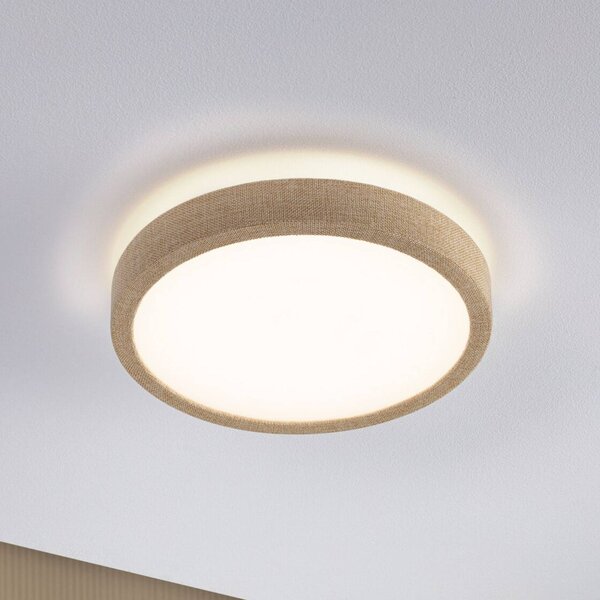 Paulmann LED panel Cosara, Ø 30 cm, béžový, IP44, 3000 K, Krémová / jantar, Obývací pokoj / jídelna, Textil / tkanina / hedvábí, Skandinávský