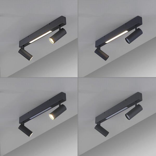 Schöner Wohnen 11793-18 - LED Bodové svítidlo DANTE 2xGU10/10W+LED/7,2W černá