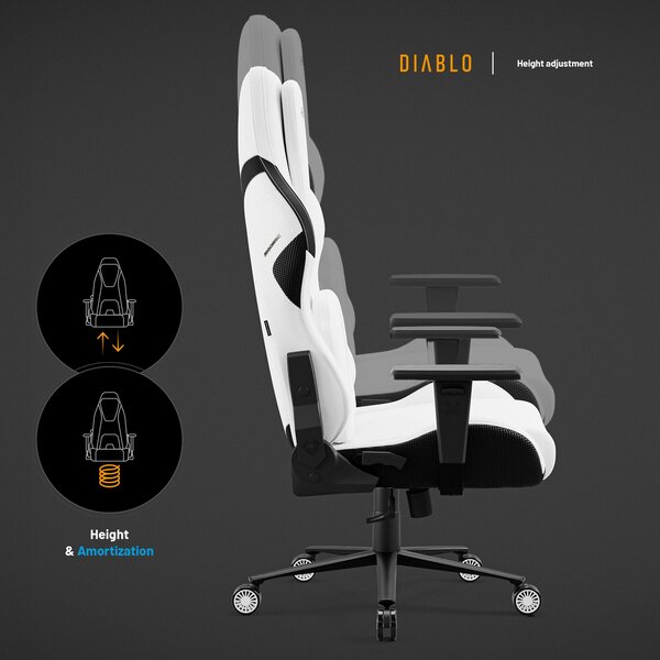 Bílá herní židle Diablo X.One Prime, Normal Size, Ghosted White