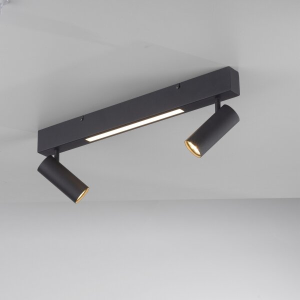 Schöner Wohnen 11793-18 - LED Bodové svítidlo DANTE 2xGU10/10W+LED/7,2W černá