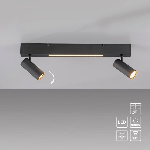 Schöner Wohnen 11793-18 - LED Bodové svítidlo DANTE 2xGU10/10W+LED/7,2W černá