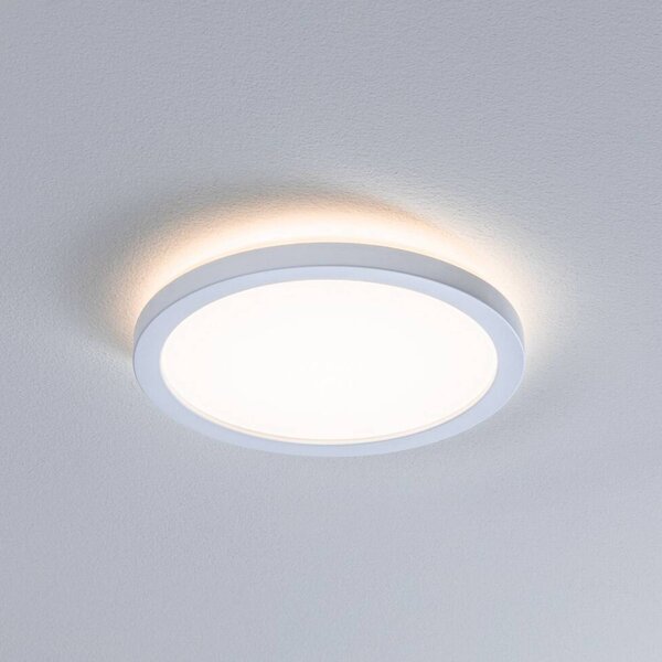Paulmann LED panel Atria Shine, Ø 19 cm, bílý, IP44, 3000 K, zapnuto/vypnuto, Bílá / opál, Pracovna / kancelář, Plast, Moderní
