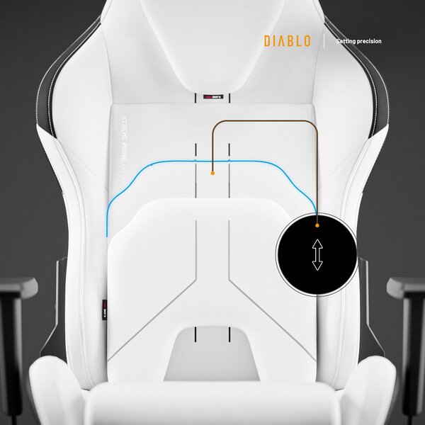 Bílá herní židle Diablo X.One Prime, Normal Size, Ghosted White