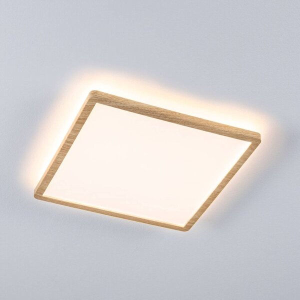 Paulmann LED panel Atria Shine 29 cm, dřevěný, IP44, 3000 K, zapnuto/vypnuto, Světlé dřevo, Pracovna / kancelář, Plast, Moderní