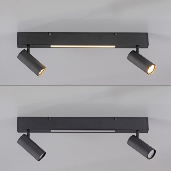 Schöner Wohnen 11793-18 - LED Bodové svítidlo DANTE 2xGU10/10W+LED/7,2W černá