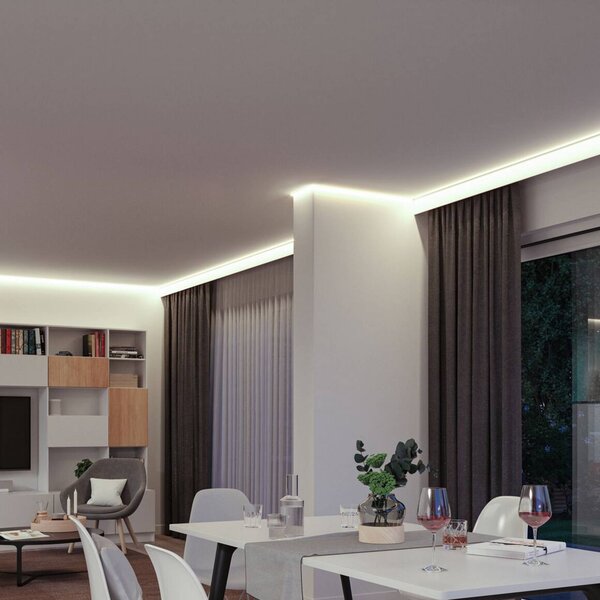 Paulmann Kompletní sada LED pásků SimpLED 5 m, smart, RGB 24 W, stmívatelný, Bílá / opál, Obývací pokoj / jídelna, Plast