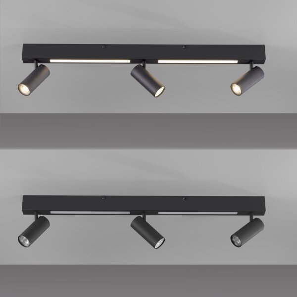 Schöner Wohnen 11794-18 - LED Bodové svítidlo DANTE 3xGU10/10W+LED/14,4W černá