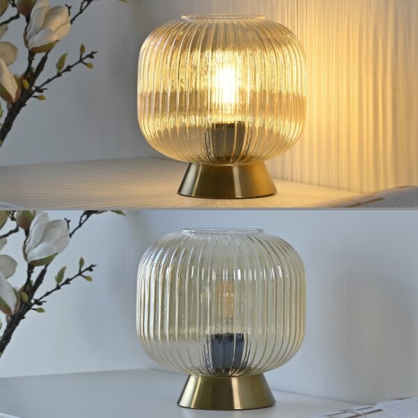 Schöner Wohnen 13573-27 - Stolní lampa NAMI 1xE27/25W/230V zlatá/béžová