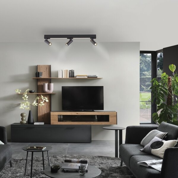 Schöner Wohnen 11794-18 - LED Bodové svítidlo DANTE 3xGU10/10W+LED/14,4W černá