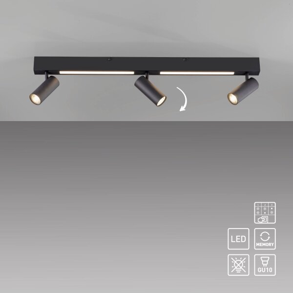 Schöner Wohnen 11794-18 - LED Bodové svítidlo DANTE 3xGU10/10W+LED/14,4W černá