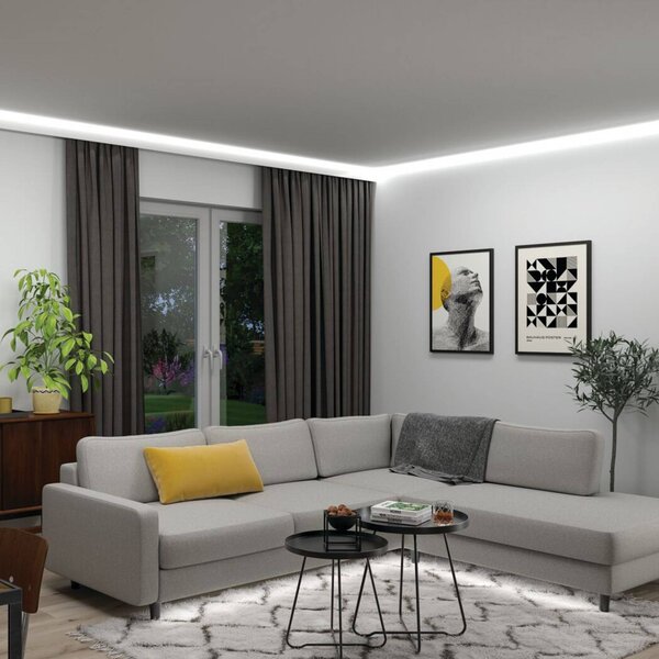 Paulmann LED pásek – prodloužení MaxLED 1000, 2,5 m, IP44, stmívatelný, Chrom / stříbro, Obývací pokoj / jídelna, Plast