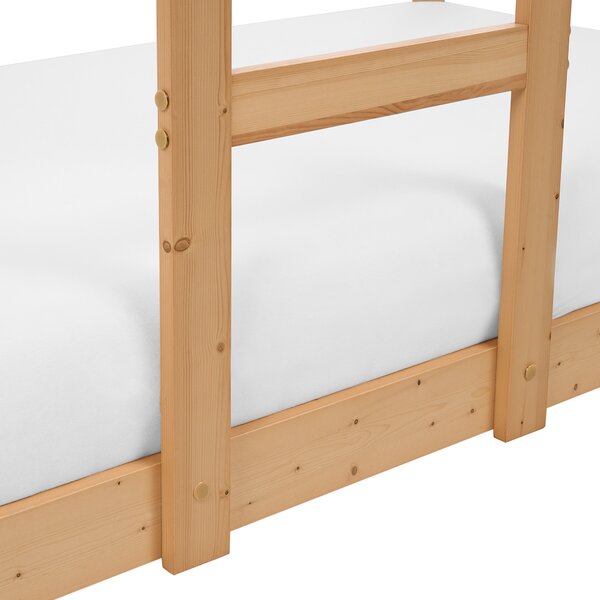 Patrová postel Domek Borovicové dřevo LABATUT 90 x 200 cm Světle hnědá