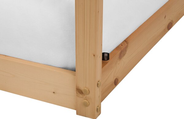Patrová postel Domek Borovicové dřevo LABATUT 90 x 200 cm Světle hnědá