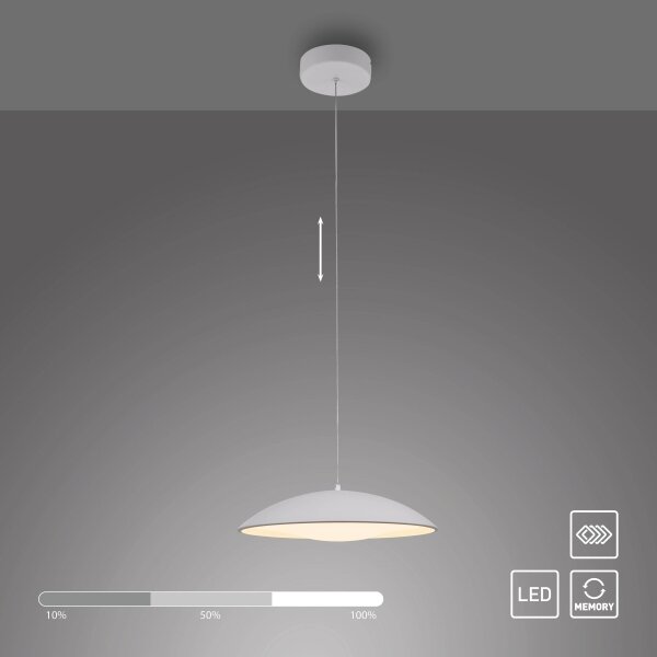 Schöner Wohnen 14606-16 -LED Stm. lustr na lanku LENTE LED/17W/230V pr.40cm bílá