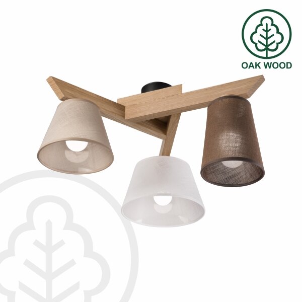 Brilagi - LED Přisazený lustr ANTHONY 3xE14/40W/230V dub