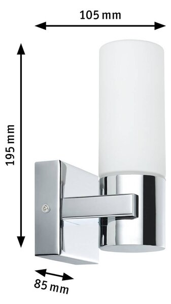 Paulmann LED lampa na zrcadlo Gemini, chromová, sada 2 ks, stmívatelné, IP44, stmívatelný, Chrom / stříbro, Koupelna, kov, Moderní
