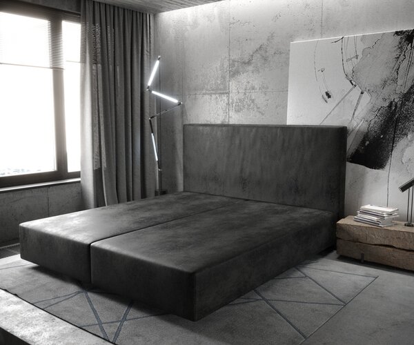 DELIFE Boxspring postel Dream-Well 180x200 cm mikrovlákno antracitová vintage