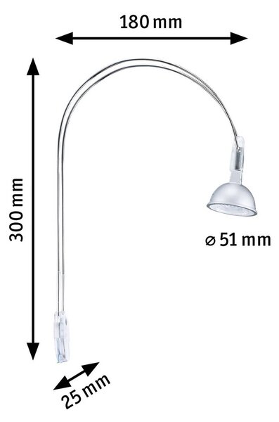 Paulmann Zrcadlová lampa Galeria, chrom, 30 cm, sada 2 ks, GU5.3, Chrom / stříbro, Chodba, kov, Moderní