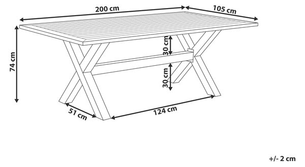 Zahradní jídelní stůl CASCAIS 200 cm 105 cm Kov Taupe