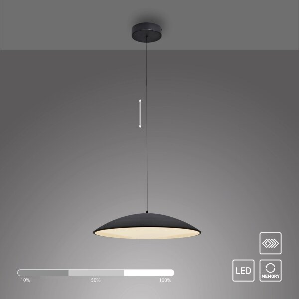 Schöner Wohnen 14607-18-LED Stm. lustr na lanku LENTE LED/23W/230V pr.50cm černá