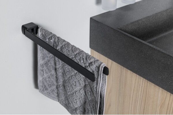 Gedy - Nástěnný věšák na ručníky otočný PIRENEI 36 cm matná černá