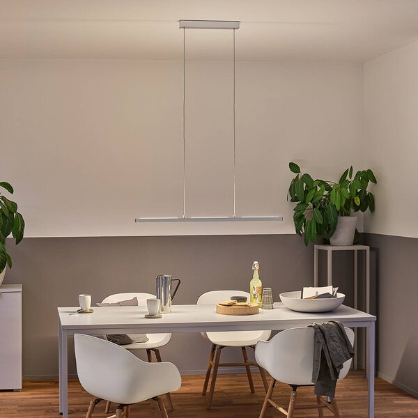 Paulmann Závěsné světlo LED Lento, chrom, 100 cm, nahoru/dolů,, stmívatelný, Chrom / stříbro, Obývací pokoj / jídelna, Hliník, Moderní