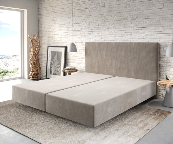 DELIFE Boxspring postel Dream-Well 180x200 cm mikrovlákno béžová