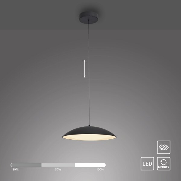 Schöner Wohnen 14606-18-LED Stm. lustr na lanku LENTE LED/17W/230V pr.40cm černá