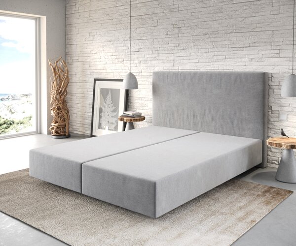 DELIFE Boxspring postel Dream-Well 160x200 cm mikrovlákno šedá