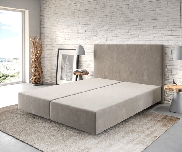 DELIFE Boxspring postel Dream-Well 160x200 cm mikrovlákno béžová